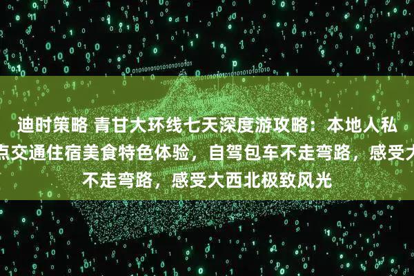 迪时策略 青甘大环线七天深度游攻略：本地人私藏路线涵盖景点交通住宿美食特色体验，自驾包车不走弯路，感受大西北极致风光